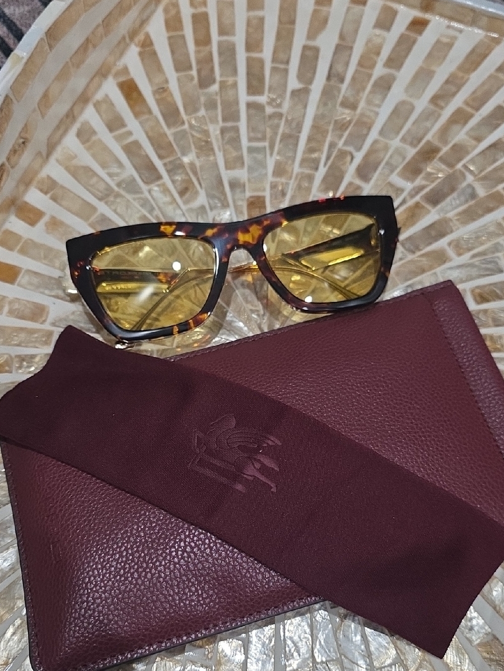 Etro Tortoiseshell Frame Sunglasses with Yellow Lenses